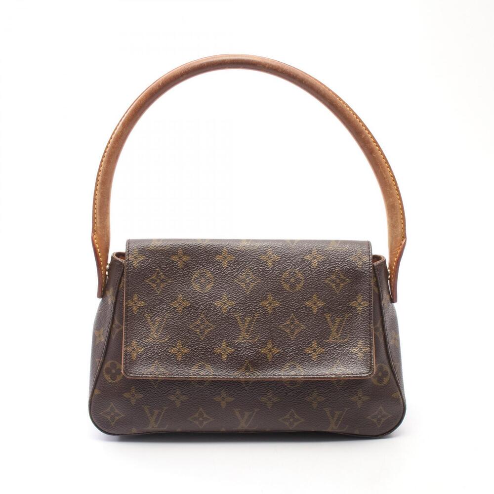 Louis Vuitton Looping Monogram Top Handle Bag Canvas Leather Brown